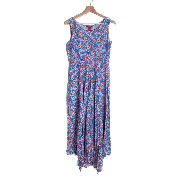 Sundance Salma midi dress blue pink floral size 2 - Picture 1 of 11